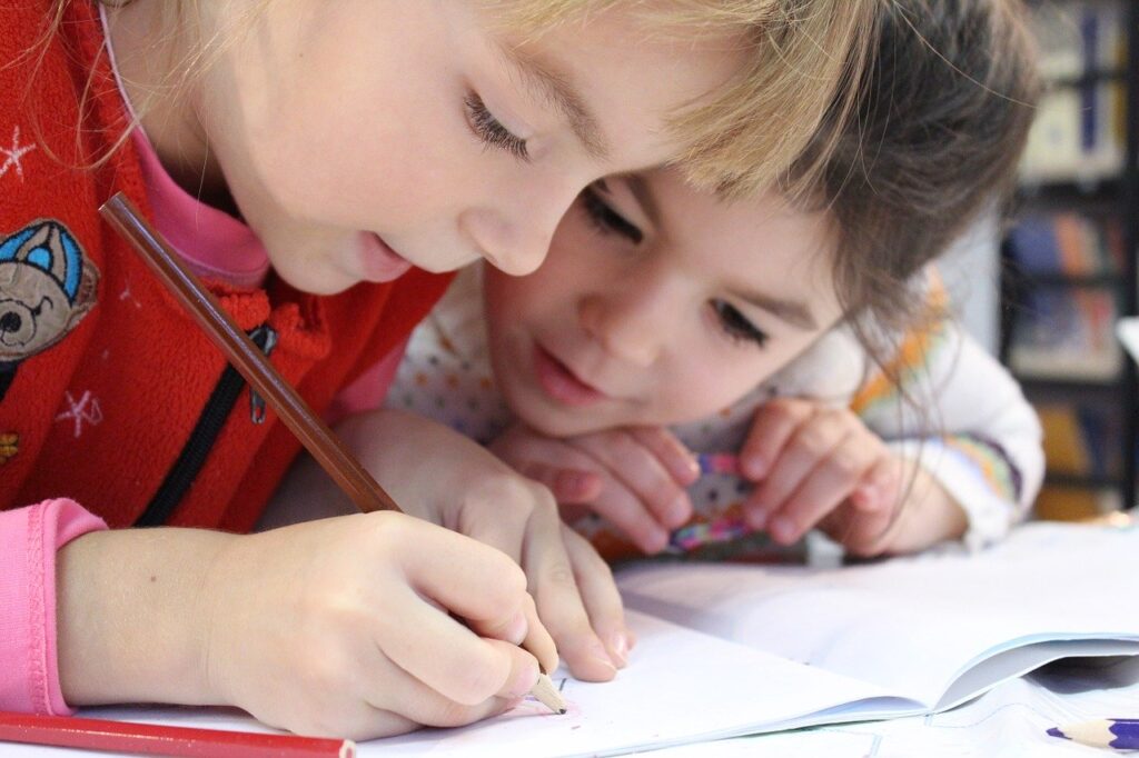 kids, girl, pencil