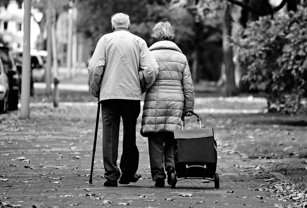 man, woman, elderly couple